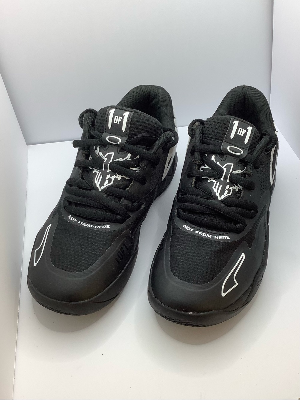 PUMA Lamelo Ball “Not From Here” 1 of 1 Youth Black White Basketball Sneakers